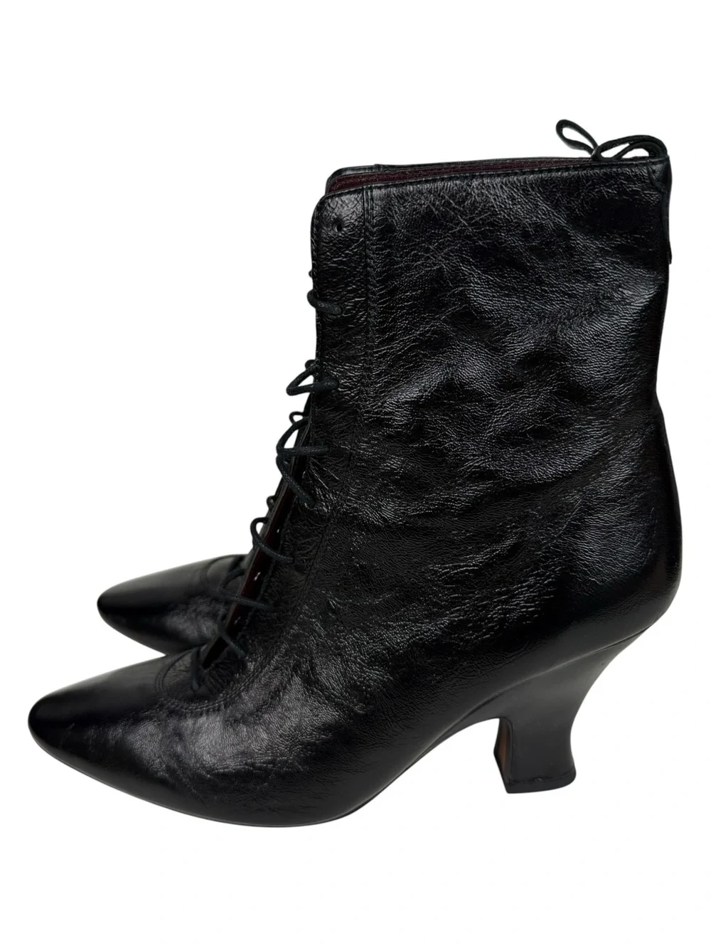 Marc Jacobs The Victorian Patent Leather Witch Lace Heel Boots
